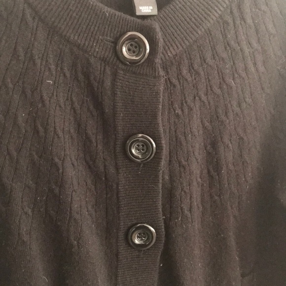 Black wool blend swing cardigan with pockets XS/S - Picture 4 of 8